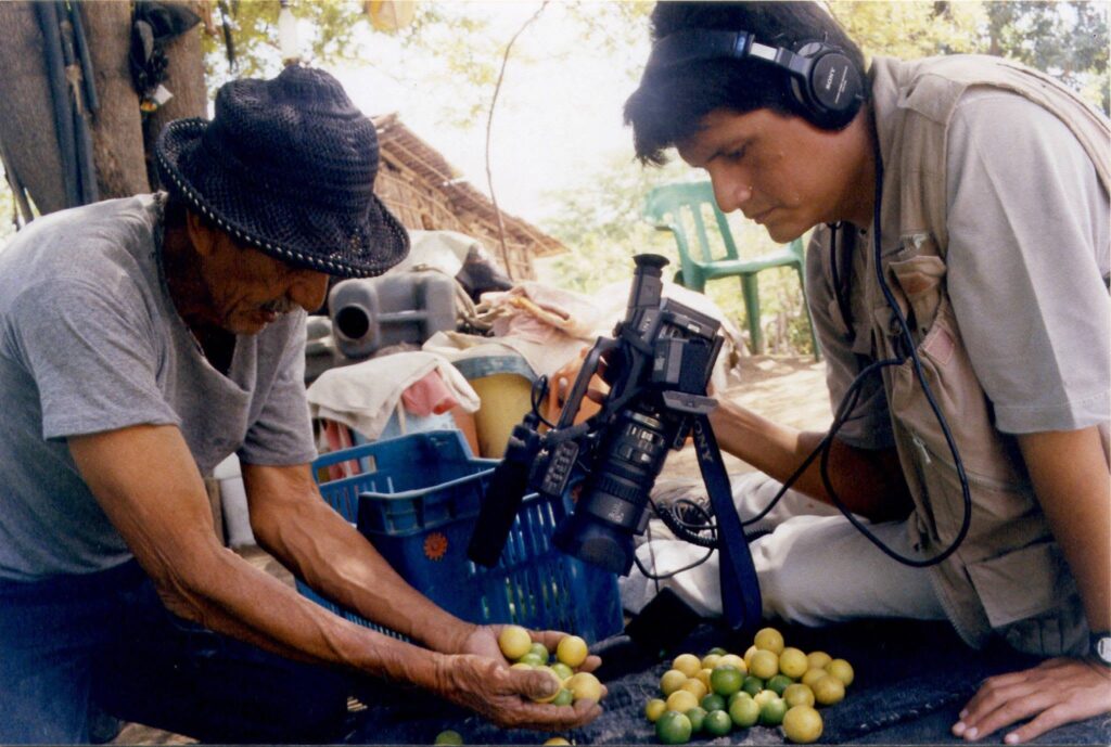 Ernesto “Tito” Cabellos filming on location in Tambogrande, Peru